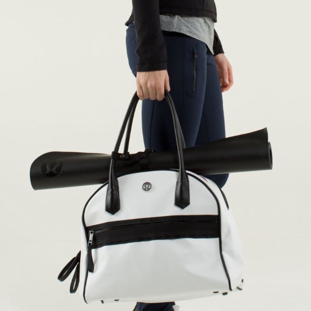 SOLD Lululemon “Sweat Once a Day” Leather Tote - Picture 4 of 16